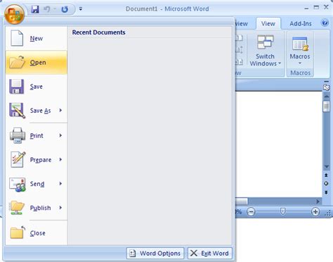 Ms Word 2007 Open A Template