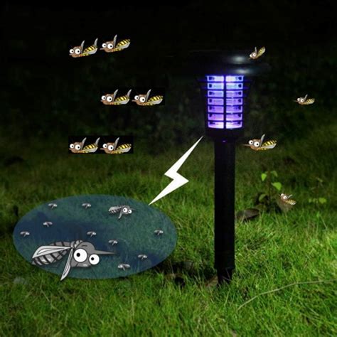 Solar Power Mosquito Killer Lamp Trap Killer Mosquito Bug Zapper Night