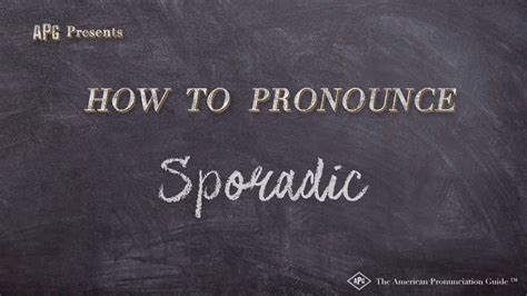 How To Pronounce Sporadic Real Life Examples Youtube