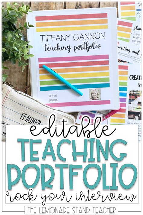Editable Teacher Portfolio Rock Your Teacher Job Interview Teaching