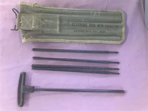 Wwii 1943 Us Army Browning Machine Gun M15 Cleaning Rod Wcanvas Case