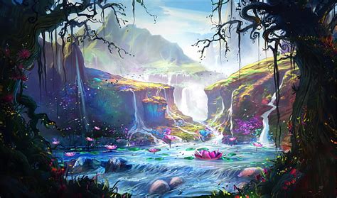 3840x2160px Free Download Hd Wallpaper Fantasy Landscape Lake