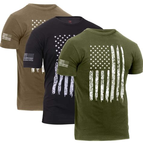 Men S Black Distressed American Flag T Shirt