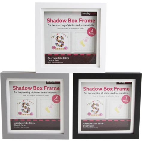 Assorted Shadow Box Frame 18cm X 18cm 3 Pack Hobbycraft