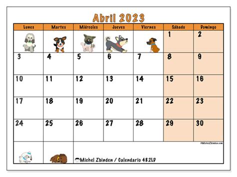 Calendario Abril De 2023 Para Imprimir “482ld” Michel Zbinden Pe