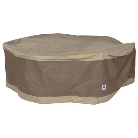 This patio coffee table cover is the perfect accessory to protect your table from wear and tear. Duck Covers Elegant 90 in. Round Patio Table with Chairs ...