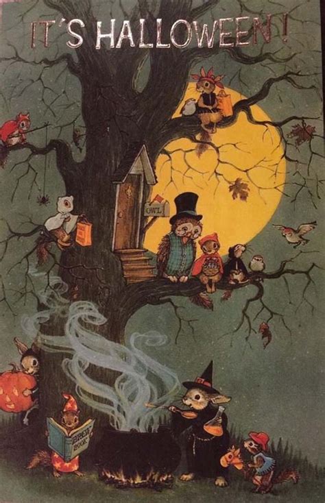 32 Lovely Vintage Halloween Postcards That Make You Feel Warm And