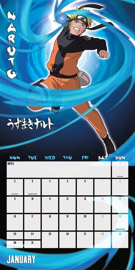 2023 Naruto Shippuden Square Wall Calendar