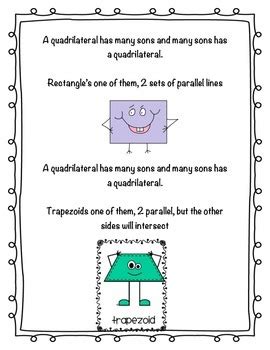 Quadrilateral Song With Quiz And Answer Key By Miss Spivey S Creations
