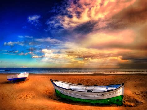 Boats Shore Sun Clouds Beach Nice Boat Beauty Evening Lovely