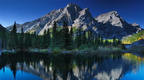 Fonds Decran 1920x1080 Canada Montagnes Lac Alberta Picea Reflet