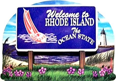 Rhode Island State Welcome Sign Artwood Fridge Magnet Home
