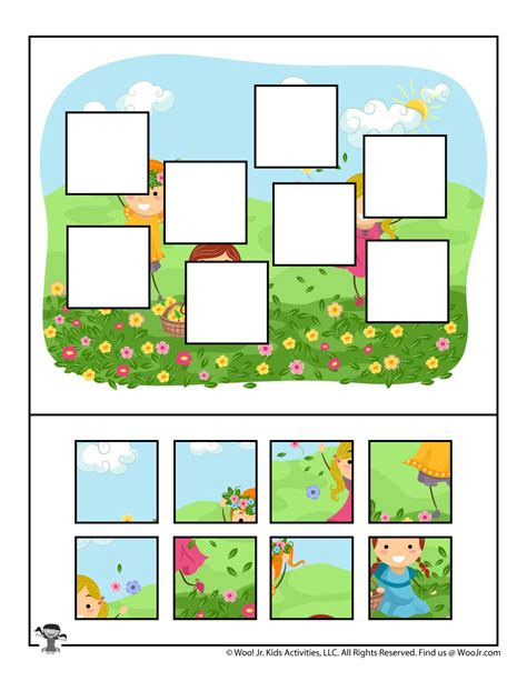Springtime Cut And Paste Puzzle For Preschoolers Woo Jr Kids