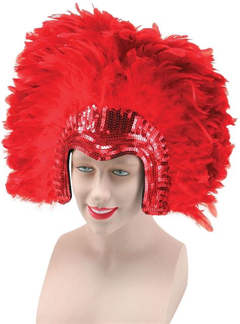 Ladies 1920s Flapper Showgirl Drag Queen Feather Headdress Fancy Dress