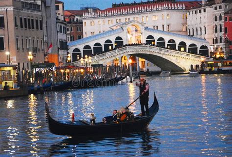 Gondola Trip At Night On The Grand Canal In Venice Editorial Image Image Of View Venice