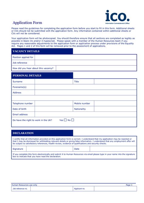 免费 Office Employee Job Application Form | 样本文件在 allbusinesstemplates.com