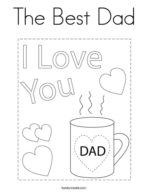 The Best Dad Coloring Page - Twisty Noodle