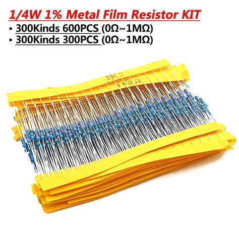 600pcsset 30 Kinds 14w Resistance 1 Metal Film Resistor Pack