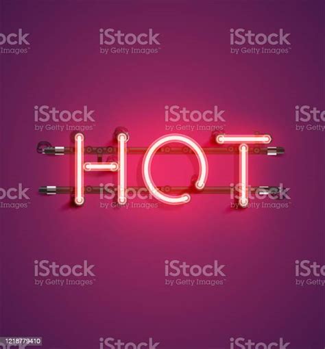 Neon Realistic Word For Advertising Vector Illustration Stock