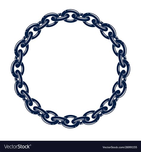 Round Frame From Chain Design Element Circle Vector Image