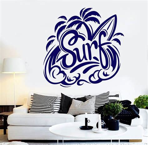 Vinyl Wall Decal Beach Style Surfing Surfer Water Sports Stickers