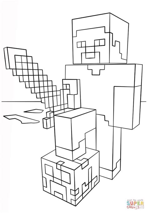 Entdecke rezepte, einrichtungsideen, stilinterpretationen und andere ideen zum ausprobieren. Minecraft Steve And Alex Coloring Pages - kidsworksheetfun