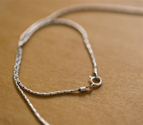 Handmade Thin Silver Chain Solid Durable Oxidized Silver Etsy Uk