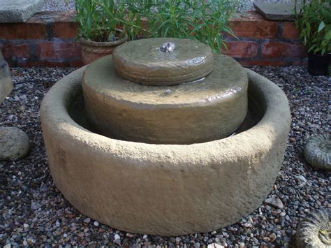 Stone Garden Small Millstone Water Feature Fountain Ornament Ebay