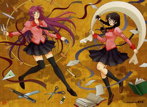 Papel De Parede Anime Meninas Anime Série Monogatari Pele Branca