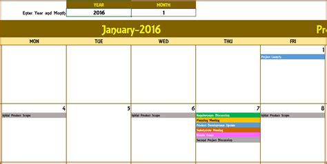 12 Month Calendar Editable Templates