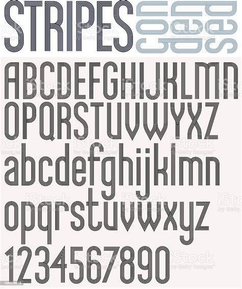 Stripes Retro Style Graphic Font Stock Illustration Download Image