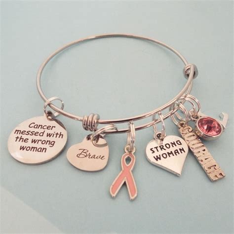Breast Cancer Survivor Jewelry Cancer Survivor Charm Bracelet Gift