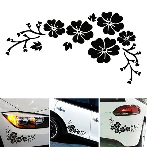 2021 car styling lovely flowers decorative laminated 30x14cm car sticker front bumper cover