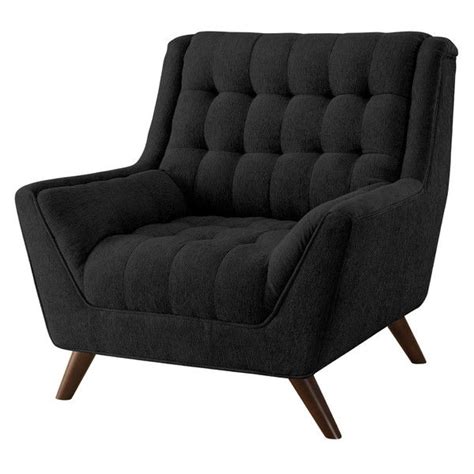 Create an inviting atmosphere with new living room chairs. Modern Classic Mid-Century Style Black Upholstered Arm ...