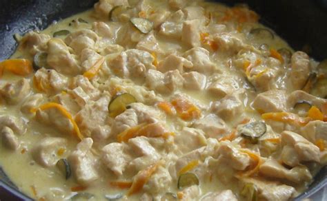 Emincé de Poulet à la crème et ses Petits Légumes