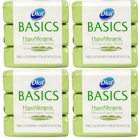 Dial Basics HypoAllergenic Soap 12 Bars Total 3.2 oz Each (Actual ...
