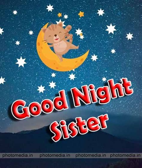 Good Night Sister Pic With Moon Good Night Sister Good Night Love