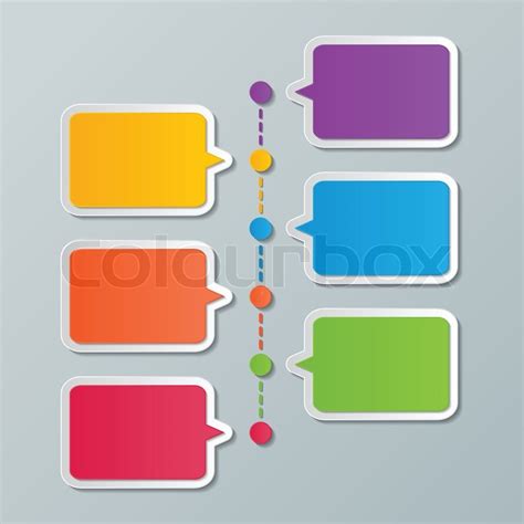 Colorful Paper Speech Bubble Timeline Infographic Design Templates