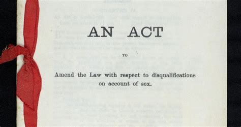 The Significance Of The Sex Disqualification Removal Act 1919 Inner