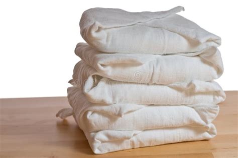 Stack Of Classical Square White Cloth Diapers Stock Photo Image 43756849