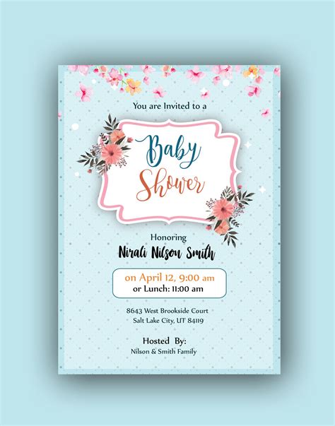 This premium file is easy to edit and customize in all versions of photoshop and illustrator. Baby Shower Card Template