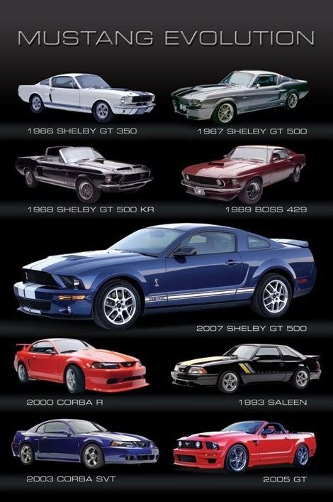 Mustang Evolution Póster Lámina Compra En Posterses