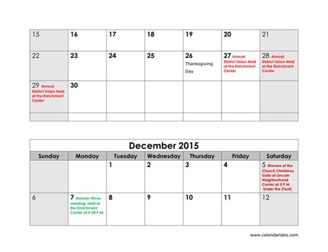 2015 Yearly Calendar In Word And Pdf Formats Page 12 Of 13