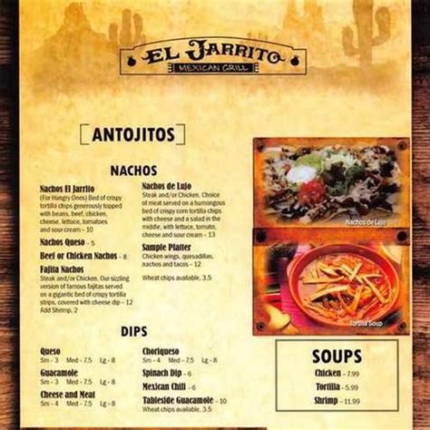 El Jarrito Mexican Grill Menu In Ruston Louisiana Usa