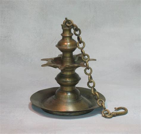Thookkuvilakku Bronze Hanging Oil Lamp Kerala South India Circa