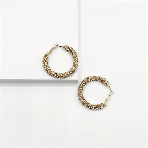 Maddie Gold Stone Hoop Earrings Coco Flo Jewellery