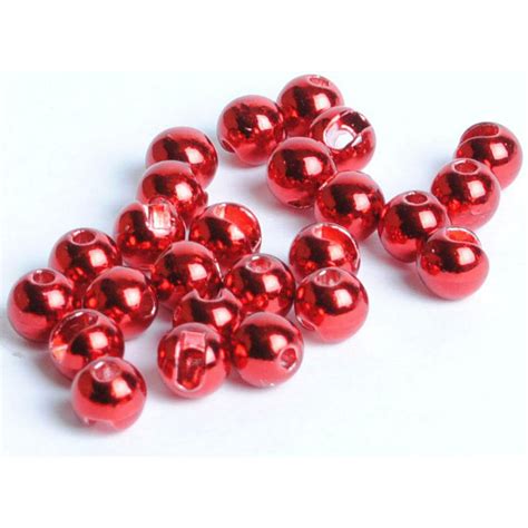 Slotted Tungsten Beads For Fly Tying 100 Pack Metallic Red 24 Mm