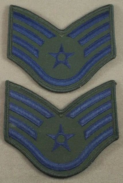 Us Air Force Subdued Large Sleeve Rank Insignia Staff Sergeant New
