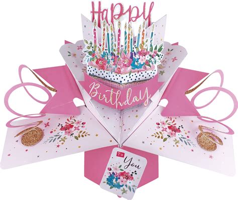 Happy Birthday Cake Pop Up Greeting Card Original Second Nature 3d Pop Up Cards Ebay