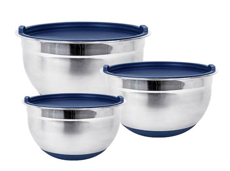Fitzroy And Fox Stainless Steel Mixing Bowls With Lids And Non Slip